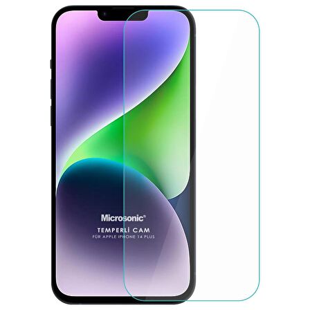 Microsonic Apple Uyumlu iPhone 14 Plus Tempered Glass Cam Ekran Koruyucu