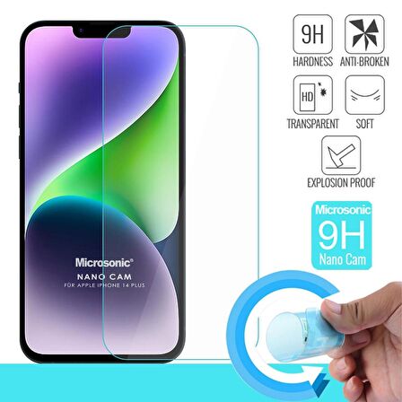 Microsonic Apple Uyumlu iPhone 14 Plus Nano Glass Cam Ekran Koruyucu