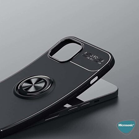 Microsonic Apple iPhone 14 Plus Kılıf Kickstand Ring Holder Siyah