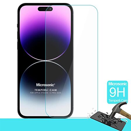 Microsonic Apple Uyumlu iPhone 14 Pro Max Tempered Glass Cam Ekran Koruyucu