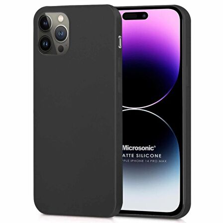 Microsonic Matte Silicone Apple iPhone 14 Pro Max Kılıf Siyah
