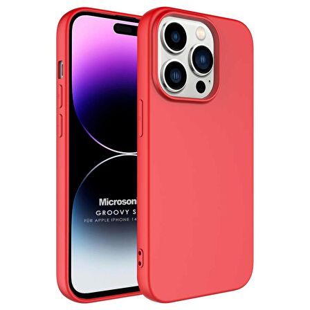 Microsonic Apple iPhone 14 Pro Max Kılıf Groovy Soft Kırmızı
