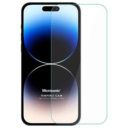 Microsonic Apple Uyumlu iPhone 14 Pro Tempered Glass Cam Ekran Koruyucu