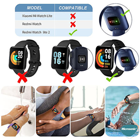 Microsonic Xiaomi Redmi Watch 2 Lite Kordon, Silicone Sport Band Bej