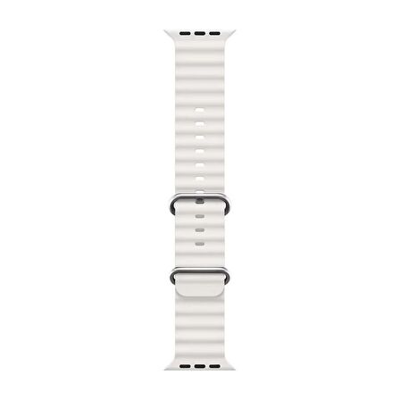 Microsonic Apple Watch Series 7 45mm Kordon Ocean Band Beyaz