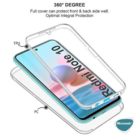 Microsonic Xiaomi Poco M5s Kılıf 6 Tarafı Tam Full Koruma 360 Clear Soft Şeffaf