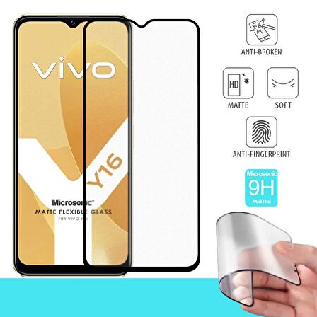 Microsonic Vivo Y16 Seramik Matte Flexible Ekran Koruyucu Siyah