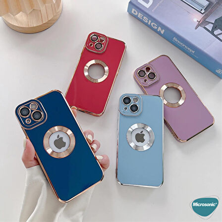 Microsonic Apple iPhone 12 Pro Max Kılıf Flash Stamp Koyu Mor