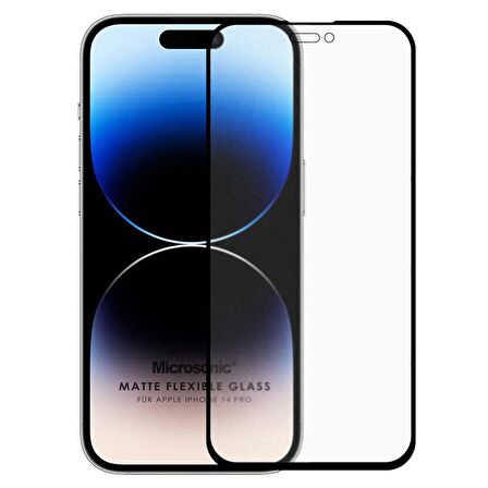 Microsonic Apple Uyumlu iPhone 14 Pro Seramik Matte Flexible Ekran Koruyucu Siyah