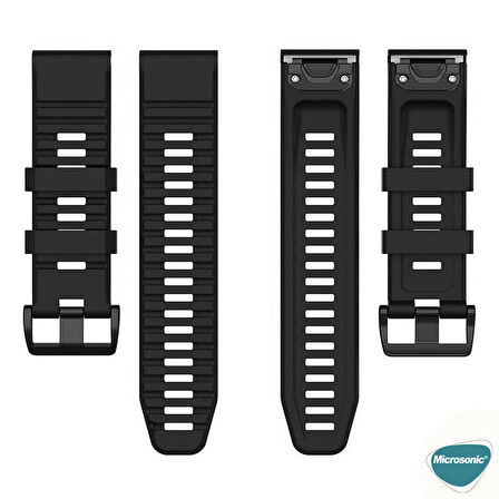 Microsonic Garmin Fenix 7 Sapphire Solar Kordon Quick Fit Strap Band Siyah