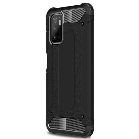 Microsonic Xiaomi Redmi Note 11 SE Kılıf Rugged Armor Siyah