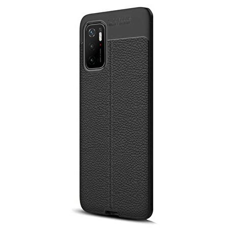 Microsonic Xiaomi Redmi Note 11 SE Kılıf Deri Dokulu Silikon Siyah