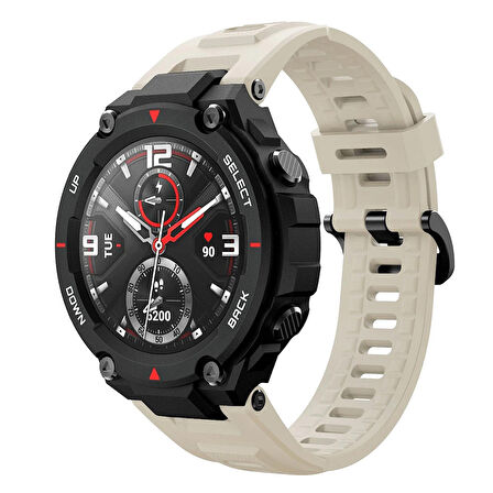 Microsonic Amazfit T-Rex Kordon Silicone Sport Band Bej