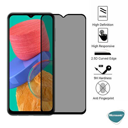 Microsonic Samsung Galaxy A04 Privacy 5D Gizlilik Filtreli Cam Ekran Koruyucu Siyah