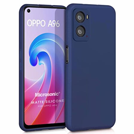 Microsonic Matte Silicone Oppo A76 Kılıf Lacivert