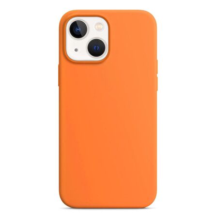 Microsonic Apple iPhone 14 Plus Kılıf Liquid Lansman Silikon Turuncu