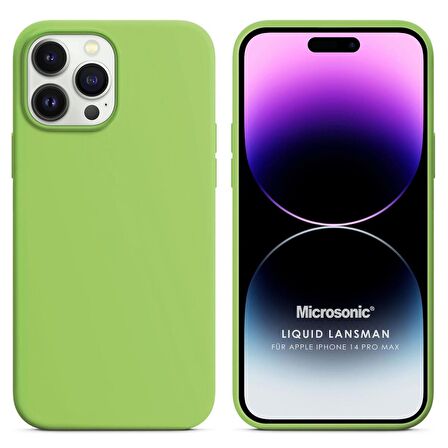 Microsonic Apple iPhone 14 Pro Max Kılıf Liquid Lansman Silikon Açık Yeşil