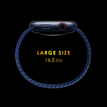 Microsonic Xiaomi Watch S1 Kordon, (Large Size, 165mm) Braided Solo Loop Band Lacivert