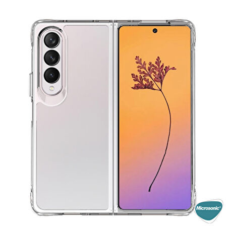 Microsonic Samsung Galaxy Z Fold 4 Kılıf Non Yellowing Crystal Clear Sararma Önleyici Kristal Şeffaf