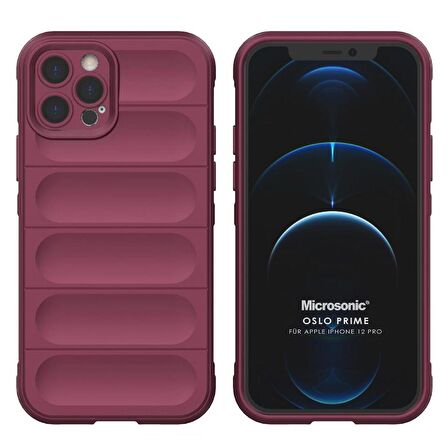 Microsonic Apple iPhone 12 Pro Kılıf Oslo Prime Bordo