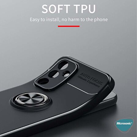 Microsonic Samsung Galaxy A54 Kılıf Kickstand Ring Holder Siyah