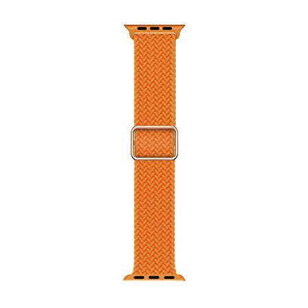 Microsonic Apple Watch SE 2022 44mm Kordon Braided Loop Band Turuncu