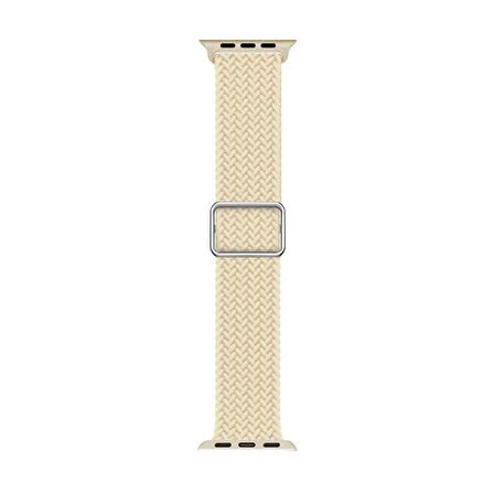 Microsonic Apple Watch Series 8 45mm Kordon Braided Loop Band Bej