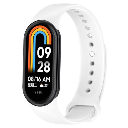 Microsonic Xiaomi Mi Band 8 Silikon Kordon Beyaz