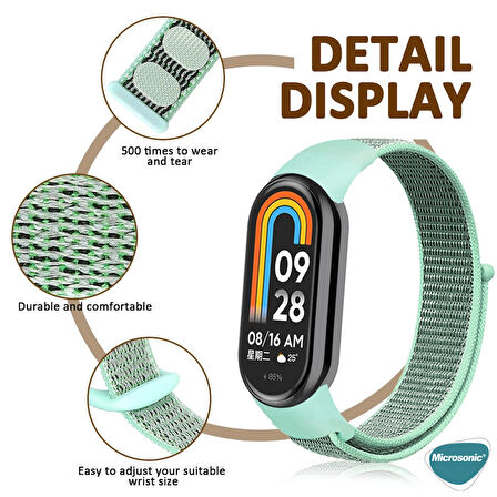 Microsonic Xiaomi Mi Band 8 Hasırlı Kordon Woven Sport Loop Gri