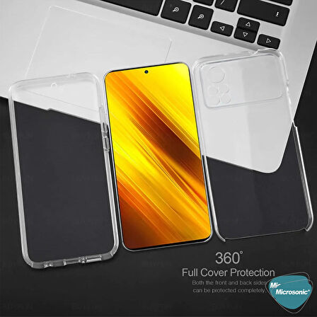Microsonic Xiaomi Poco X4 Pro 5G Kılıf 6 Tarafı Tam Full Koruma 360 Clear Soft Şeffaf