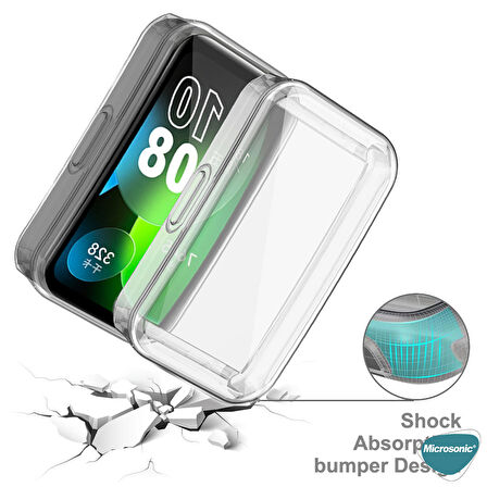 Microsonic Huawei Band 8 Kılıf 360 Full Round Soft Silicone Şeffaf