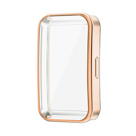 Microsonic Huawei Band 8 Kılıf 360 Full Round Soft Silicone Rose Gold