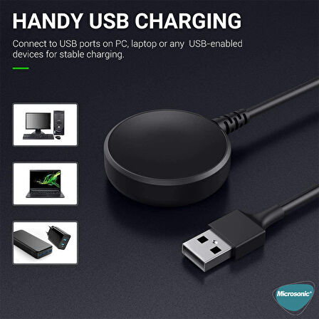 Microsonic Samsung Galaxy Watch 6 Classic 43mm Manyetik USB Şarj Kablosu Siyah