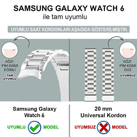 Microsonic Samsung Galaxy Watch 6 Classic 47mm Solid Steel Kordon Gümüş