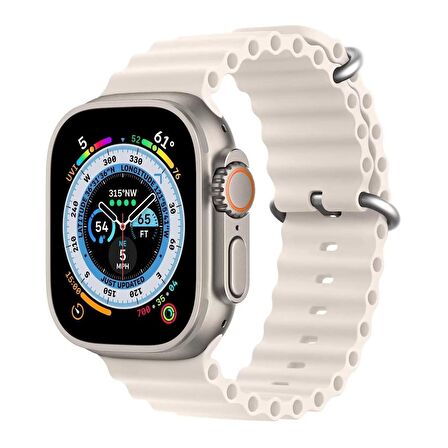 Microsonic Apple Watch Series 9 45mm Kordon Ocean Band Bej