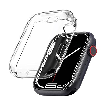 Microsonic Apple Watch Ultra 2 Kılıf 360 Full Round Soft Silicone Şeffaf