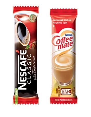 Nescafe Klasik 2 gr 200'lü Hazır Kahve + Nestle Coffee Mate 5 gr 100'lü Süt Tozu