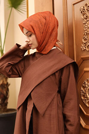 Silk Home Soft Eşarp 48891 Kahverengi Karışık Desen 