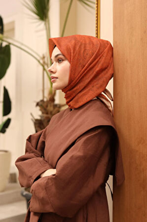 Silk Home Soft Eşarp 48891 Kahverengi Karışık Desen 