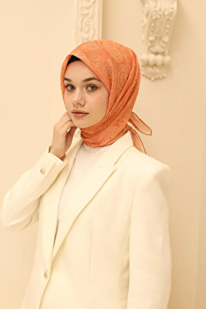 Silk Home Soft Eşarp 48884 Turuncu Karışık Desen 