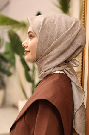 Silk Home Soft Eşarp 48865 Vizon-Ekru Karışık Desen 