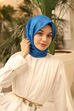 Silk Home Soft Eşarp 48869 Saks-Turkuaz Karışık Desen 