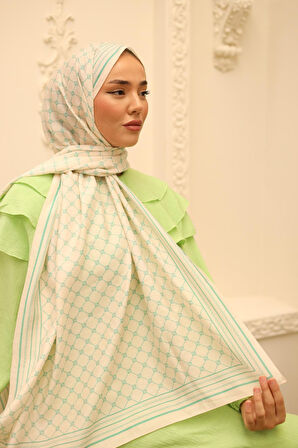 Silk Home Olinda Şal 49005-12 Krem, Biskay Yeşili