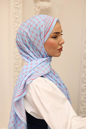 Silk Home Olinda Şal 49005-08 Mavi, Mercan