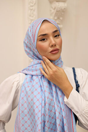 Silk Home Olinda Şal 49005-08 Mavi, Mercan