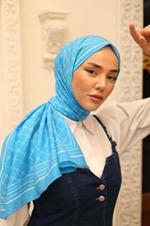 Silk Home Olinda Şal 49005-10 Mavi, Beyaz