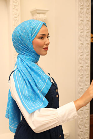 Silk Home Olinda Şal 49005-10 Mavi, Beyaz