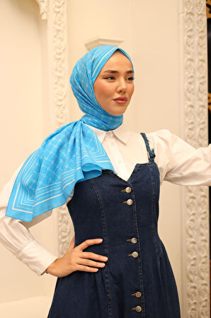 Silk Home Olinda Şal 49005-10 Mavi, Beyaz