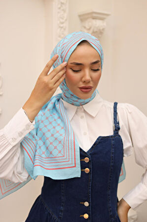 Silk Home Olinda Şal 49005-09 Mavi, Parlak Turuncu