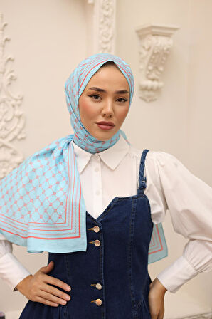 Silk Home Olinda Şal 49005-09 Mavi, Parlak Turuncu
